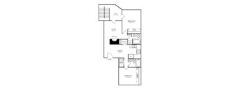 A black and white image of a floor plan for a home.