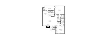 A black and white floor plan of a two bedroom apartment.