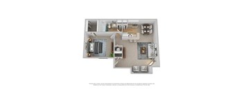 A floor plan of a two bedroom apartment.