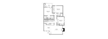A floor plan of a house with three bedrooms, a living room, a dining room, a kitchen, a pantry, and an entry.