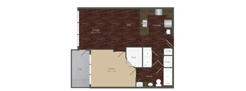 A floor plan of a house with a lounge, chill out area, and a splash room.