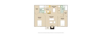 A floor plan of a house with a living room, dining room, kitchen, and three bedrooms.