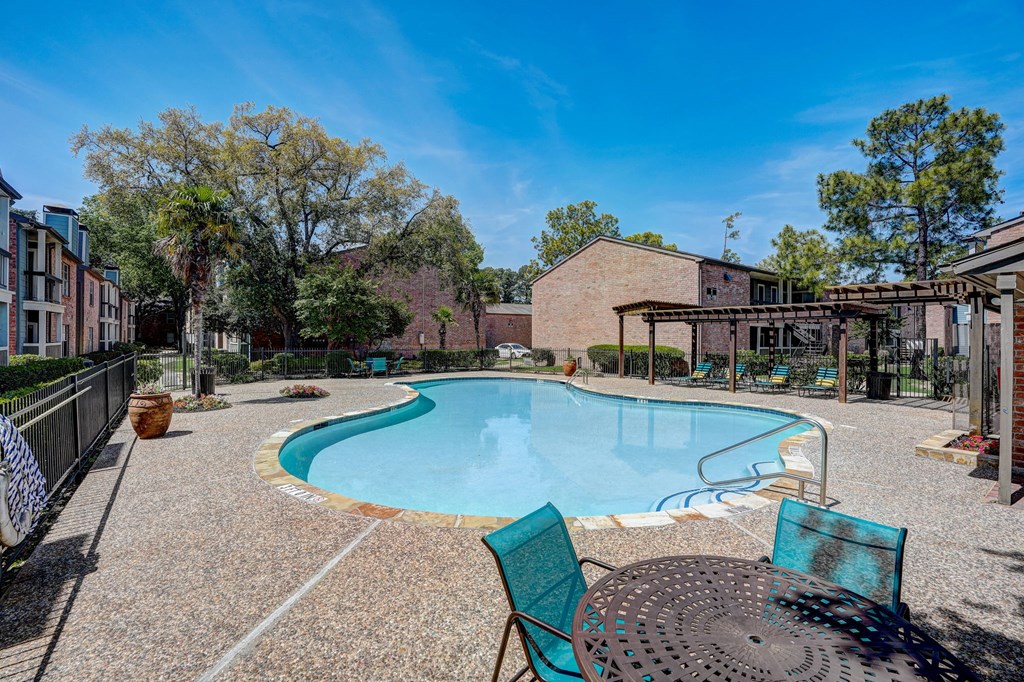 our apartments have a resort style pool and patio
