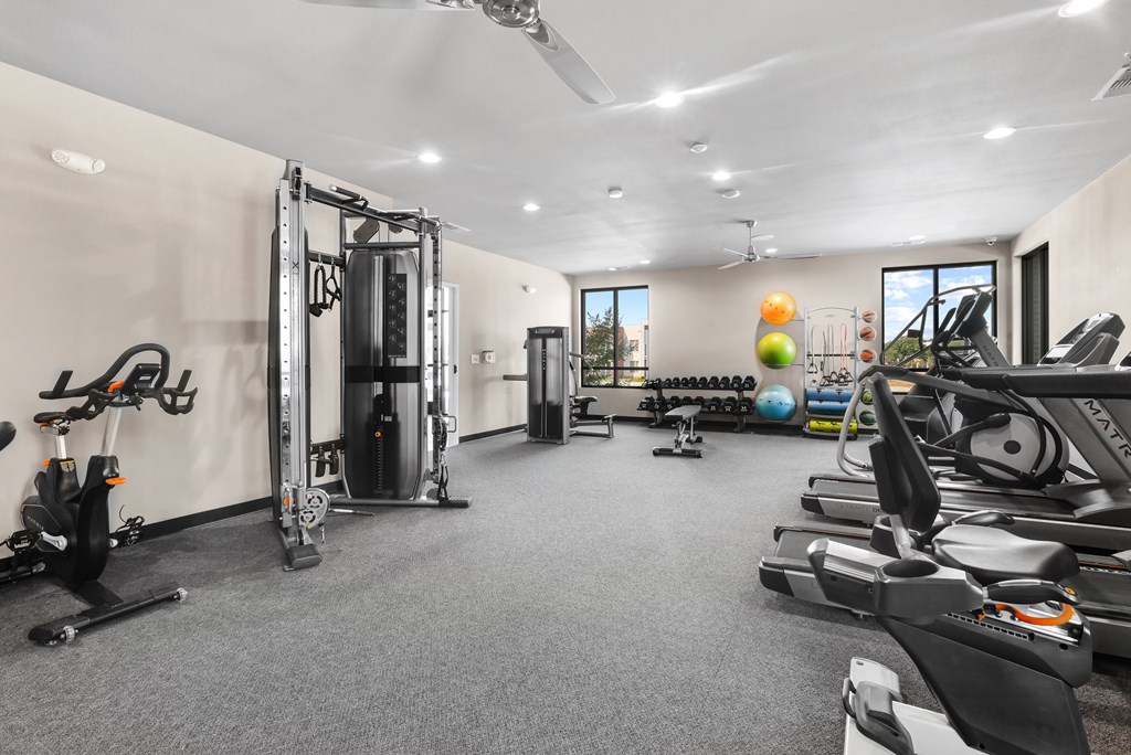 Spacious community fitness center at Canvas at Willow Park