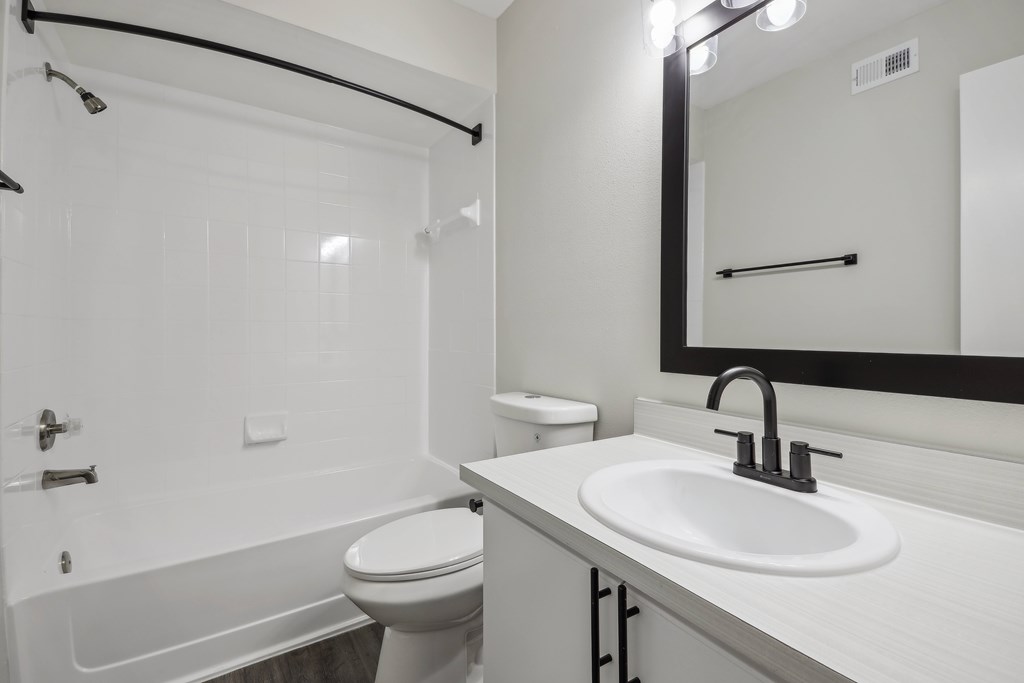 a bathroom with a sink toilet and a mirror