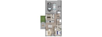 two bedroom two bath leased home with attached garage and yard
