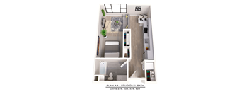 a 1 bedroom floor plan  studio