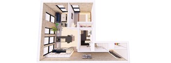 1 Bedroom F 1 Bathroom Floor plan at Bostad Apartments, Fargo, ND, 58102