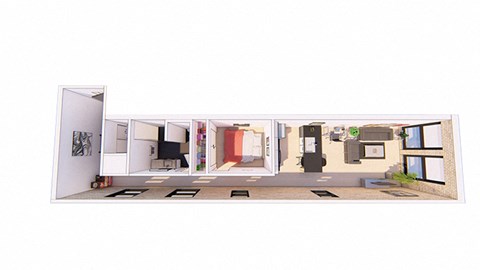 1 Bedroom M 1 Bathroom Floor plan at Bostad Apartments, Fargo, ND 58102