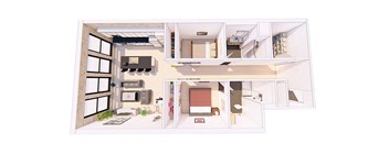 2 Bedroom 2 Bathroom Floor plan at Bostad Apartments, Fargo, ND, 58102