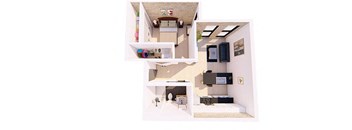 1 Bedroom I1 Bathroom Floor plan at Bostad Apartments, Fargo, ND 58102