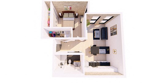 1 Bedroom I1 Bathroom Floor plan at Bostad Apartments, Fargo, ND 58102