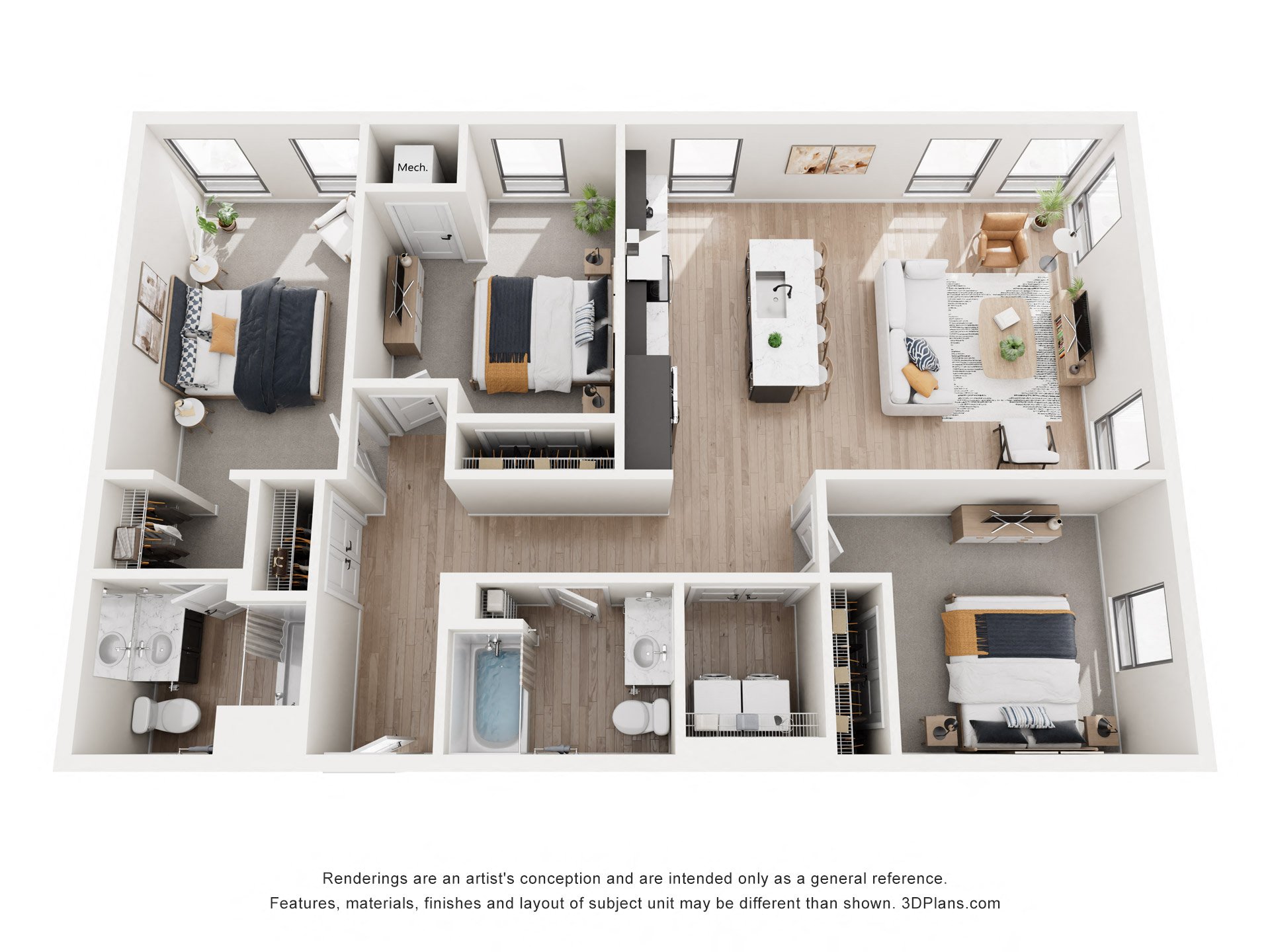 Augustus Floor Plan at Riverhouse Apartments, Fargo, ND 58102