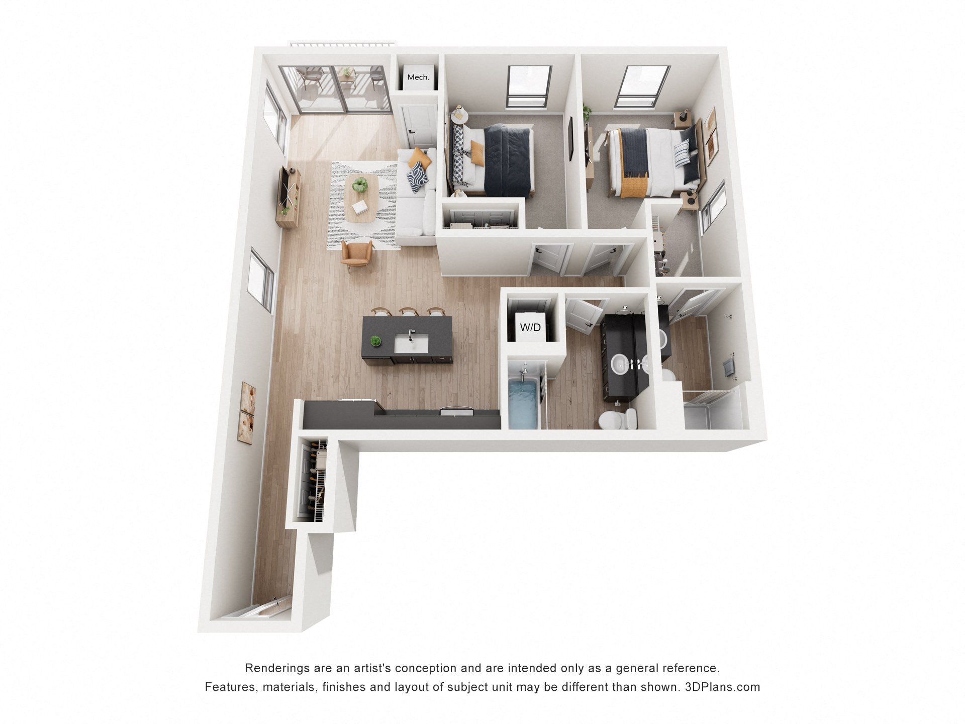 2 bed 2 bath D at Riverhouse Apartments, Fargo