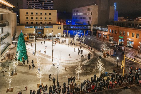 Lights parade at The Landing at 1001 NP, Fargo, ND, 58102