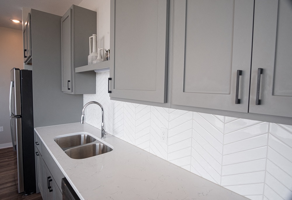 Deep Double Sinks in Every Kitchen  at Dillard Apartments, Fargo, North Dakota 58102