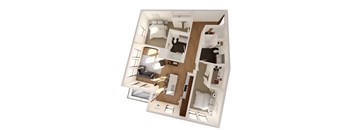 Franklin 2 bed 2 bath Floor Plan at RoCo Apartments, Fargo, North Dakota 58102