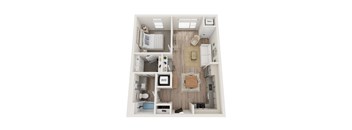 Hazel Floor Plan at Kesler Apartments in Downtown Fargo, Fargo, North Dakota 58102