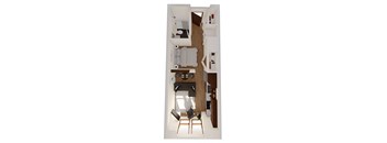 Hudson studio 1 bath Floor Plan at RoCo Apartments, Fargo, North Dakota 58102