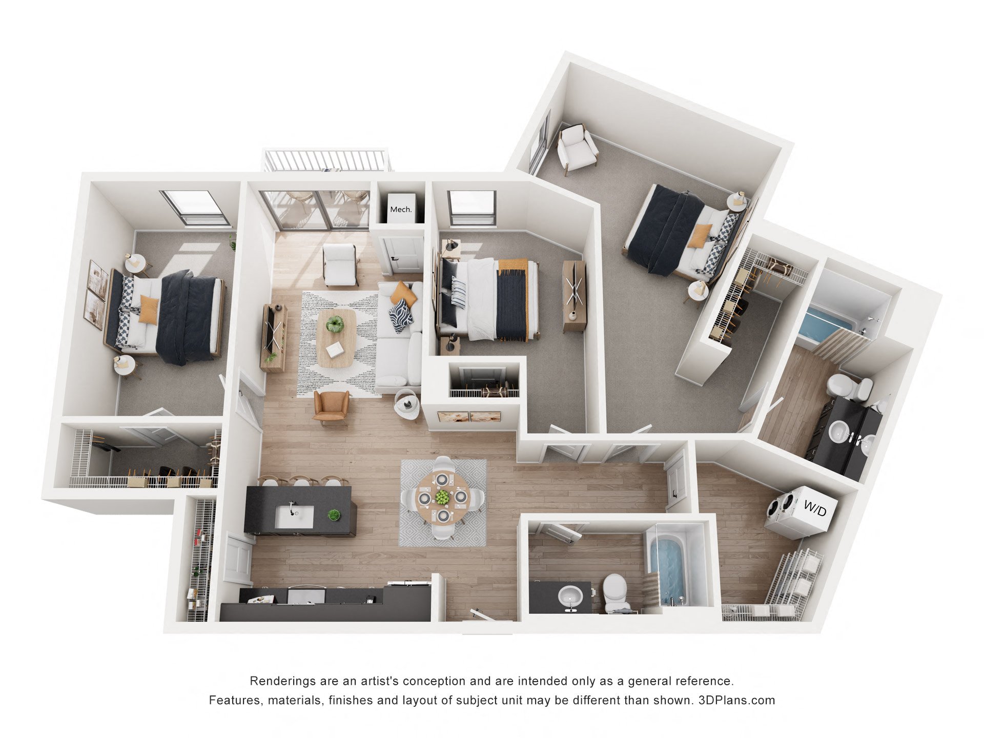 3 bed 2 bath C at Riverhouse Apartments, North Dakota