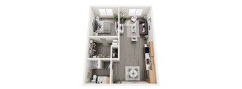 Kelli Floor Plan at Unite Apartments, Fargo, 58103