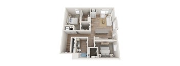 2 bedroom 2 bathroom floor plan C at Kesler Apartments in Downtown Fargo, Fargo, North Dakota 58102