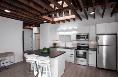 Kitchen with Appliances at Bostad Apartments, Fargo - Photo Gallery 2