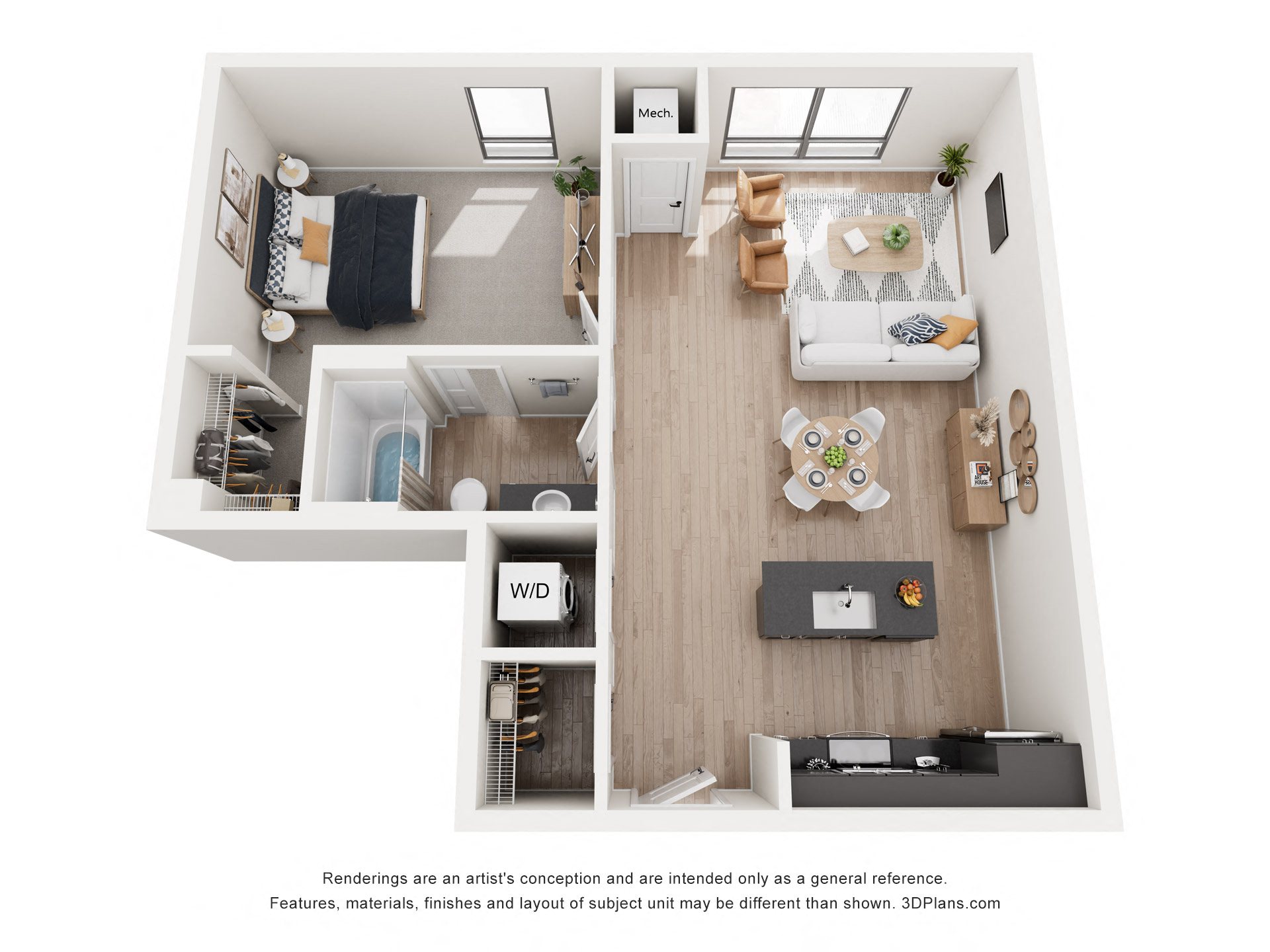 1 bed 1 bath F at Riverhouse Apartments, Fargo, North Dakota