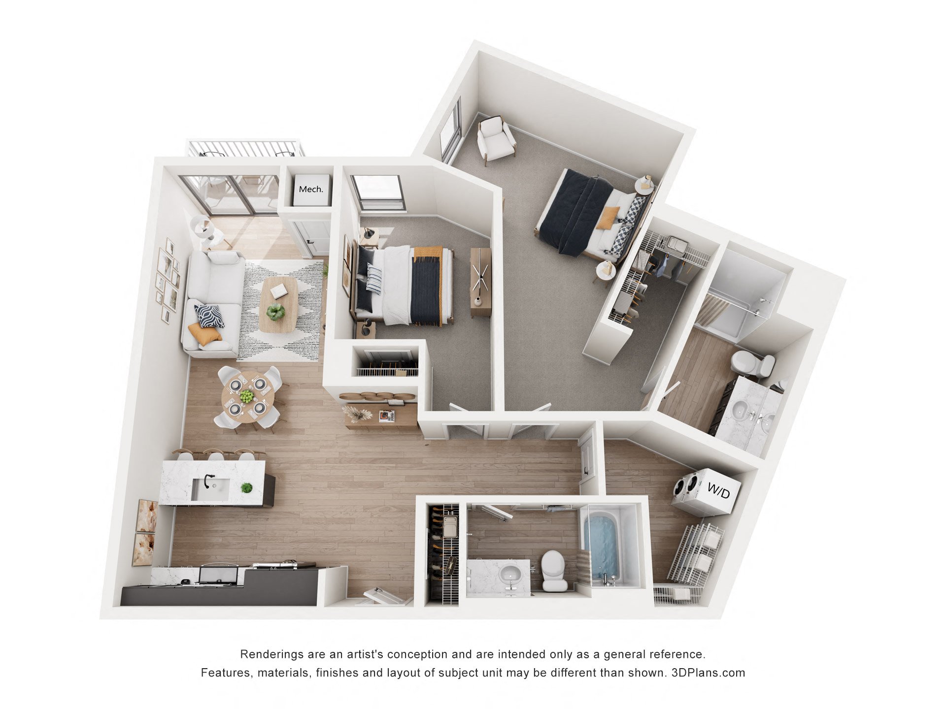 Knox Floor Plan at Riverhouse Apartments, Fargo, North Dakota 58102