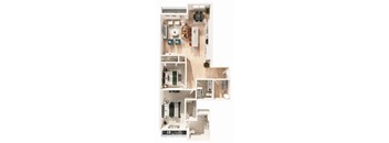 Loui Condo Floor Plan at Unite Apartments, North Dakota, 58103