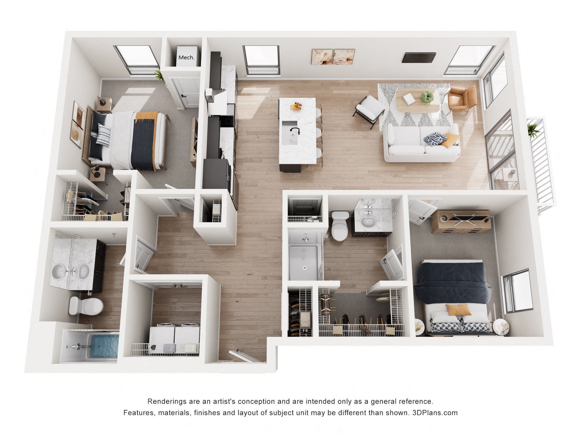 Manitoba Floor Plan at Riverhouse Apartments, Fargo, ND 58102