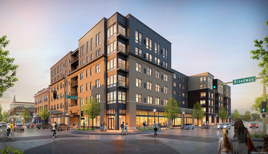 Apartment Exterior at Mercantile on Broadway, Fargo, ND 58102