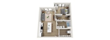 1 bedroom 1 bathroom George Floor Plan at Mercantile on Broadway, Fargo, ND 58102