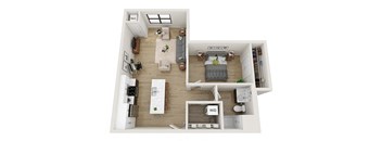 1 bedroom 1 bathroom Hagaman Floor Plan at Mercantile on Broadway, Fargo, North Dakota 58102