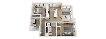 2 bedroom 2 bathroom Philco Floor Plan at Mercantile on Broadway, Fargo, ND 58102