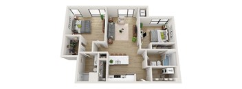 2 bedroom 2 bathroom Griggs Floor Plan at Mercantile on Broadway, Fargo, North Dakota, 58102