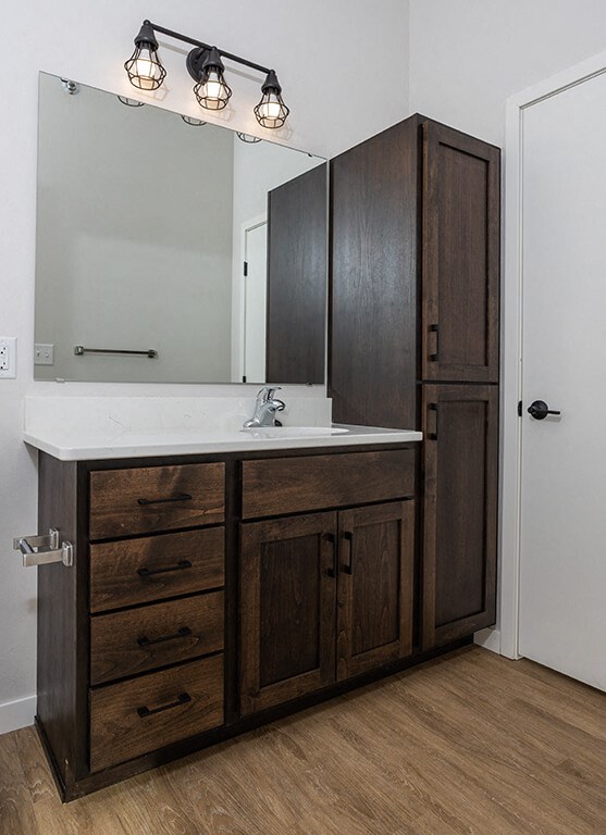 Renovated Bathrooms With Quartz Counters at Mercantile on Broadway, Fargo, North Dakota, 58102