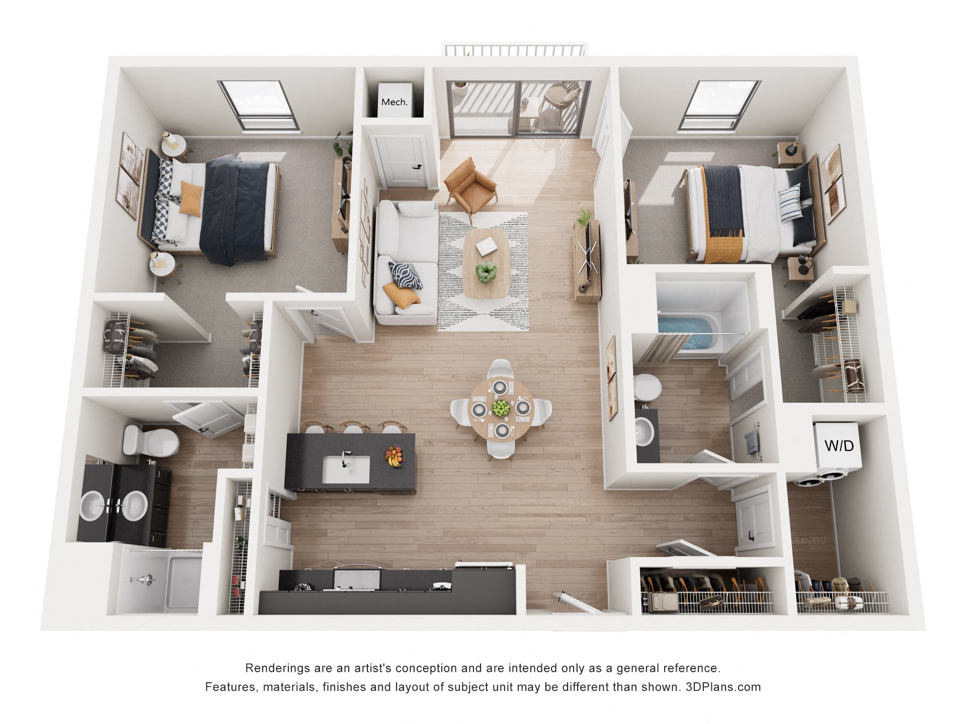 2 bed 2 bath C at Riverhouse Apartments, Fargo, North Dakota