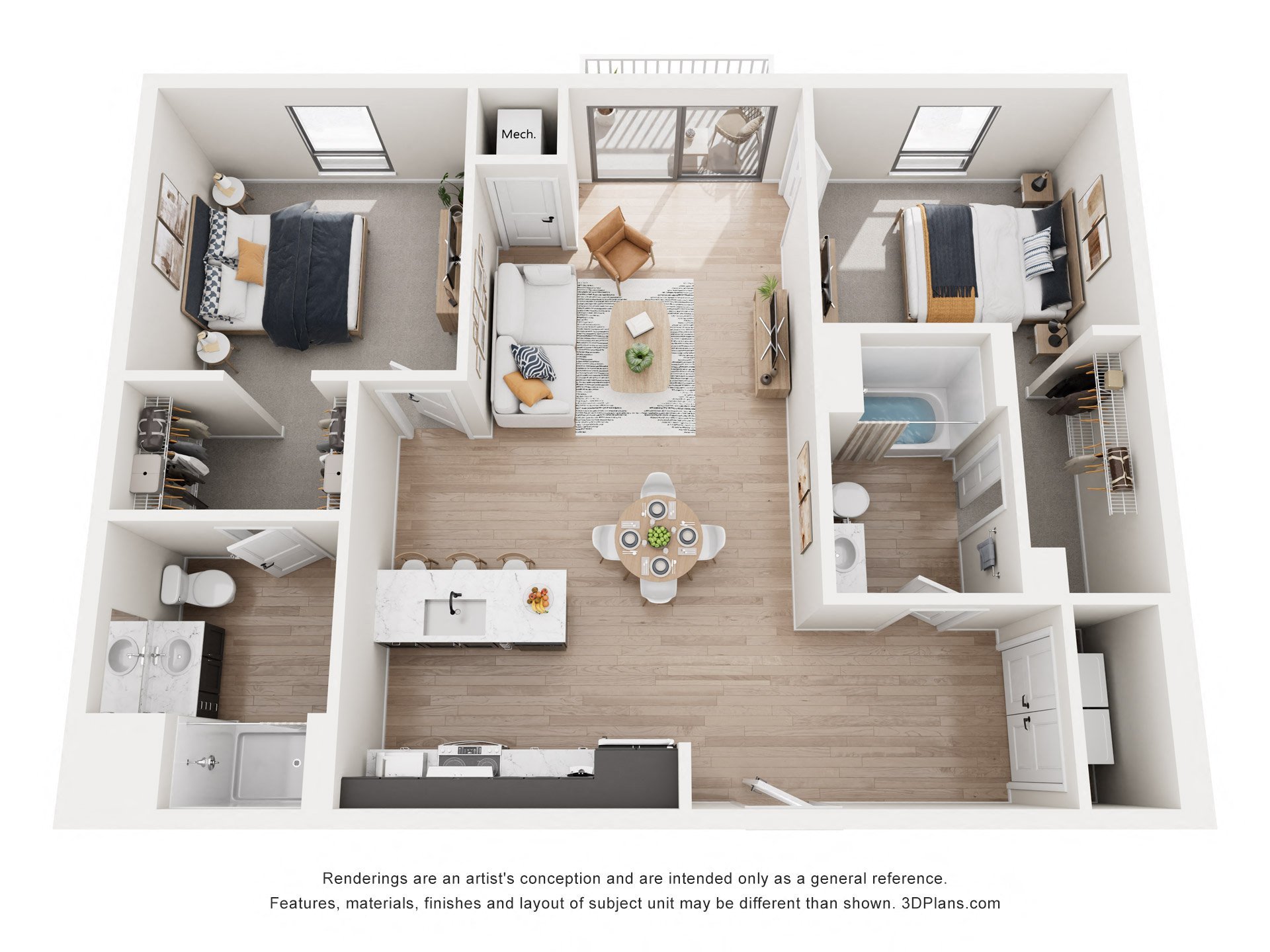 Selkirk ADA Floor Plan at Riverhouse Apartments, Fargo, ND 58102