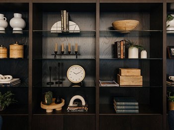 Decorative Items On Shelf at Kesler Apartments, Fargo, ND, 58102 - Photo Gallery 30