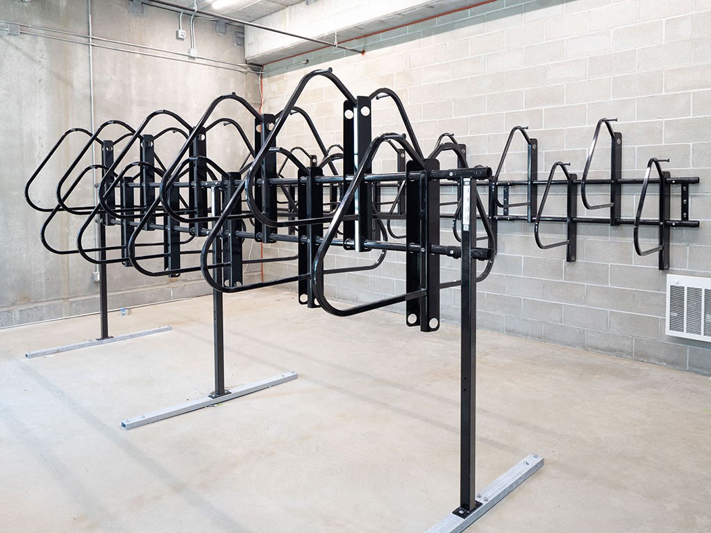 a rack of climbing equipment in a gym at The Landing at 1001 NP, Fargo, ND, 58102