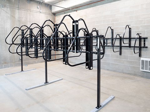 a rack of climbing equipment in a gym at The Landing at 1001 NP, Fargo, ND, 58102