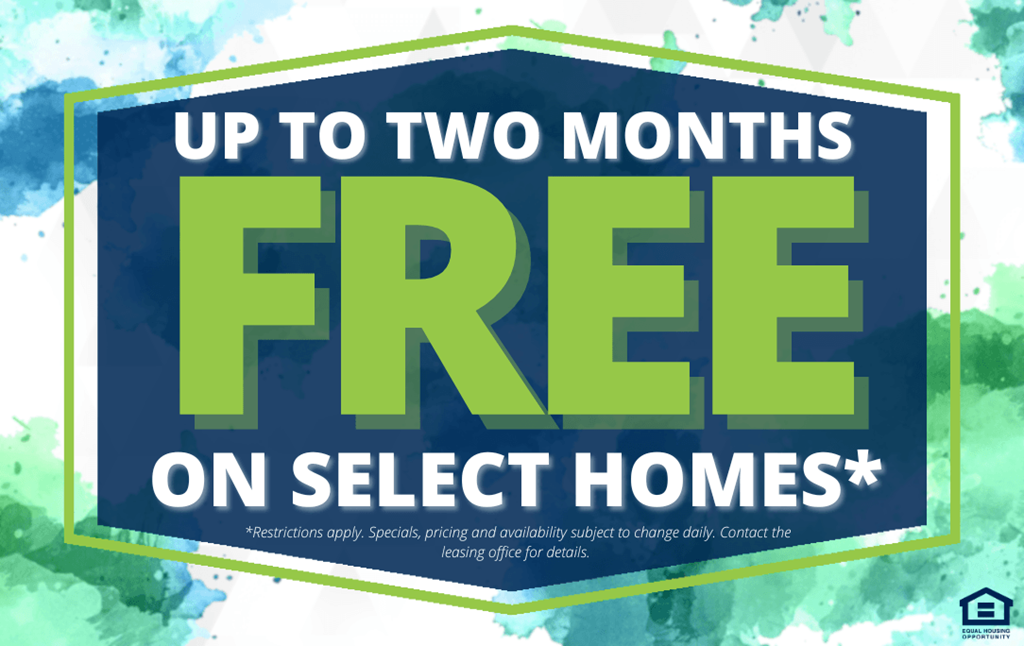 a blue and green sign that reads free on select homes