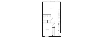 a floor plan of a 1 bedroom apartment