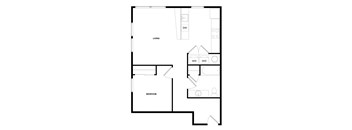 a floor plan of a 1 bedroom apartment