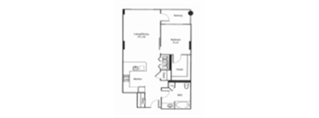 A black and white image of a house floor plan.
