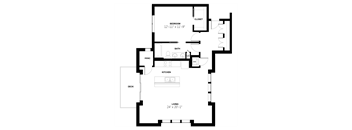 A black and white image of a floor plan for a house.