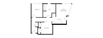 a floor plan of a bedroom apartment