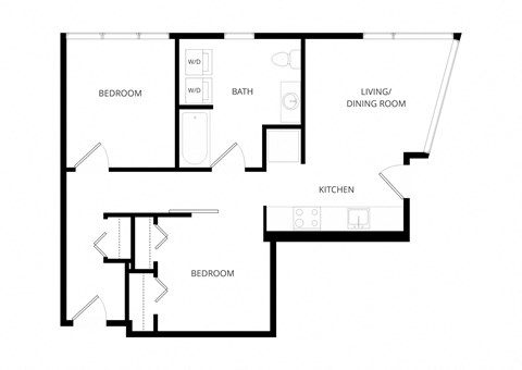 a floor plan of a bedroom apartment