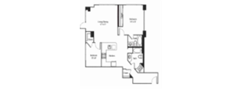 A black and white image of a house floor plan.